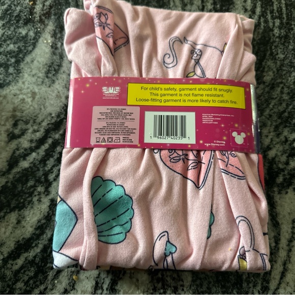 NEW Disney Princess girl's XS 4/5 Pink Soft pajamas pjs 2 pc set sleepwear pink - Picture 2 of 4